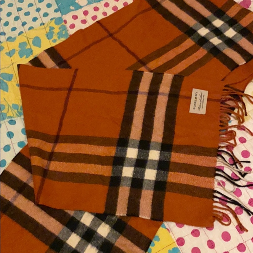 Orange Burberry scarf
